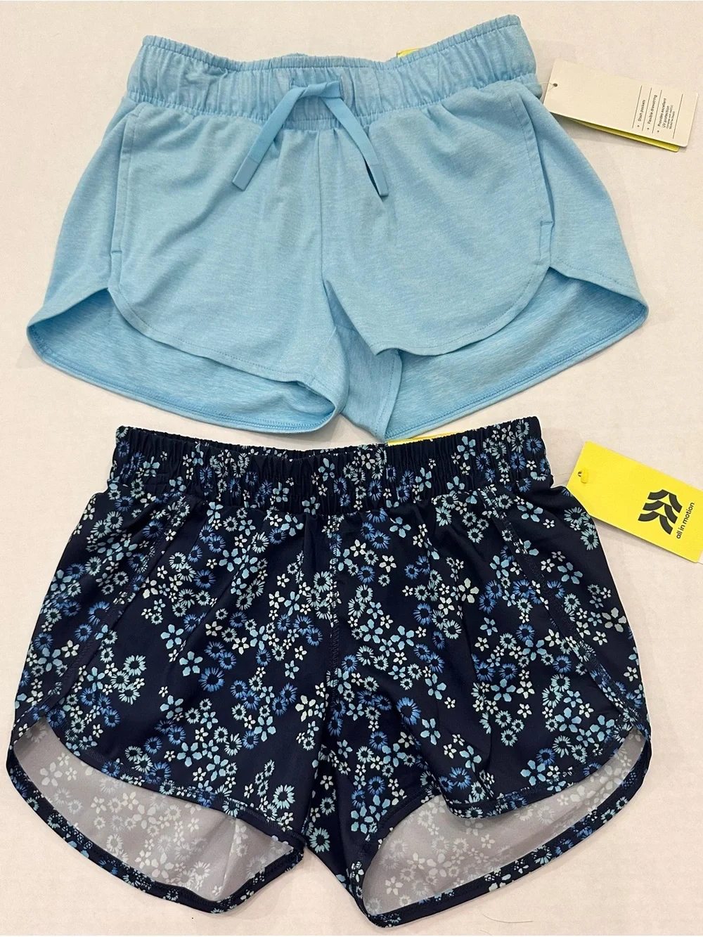 2 Pairs of Girls All In Motion Athletic Shorts, Size S (6/7) NWT's